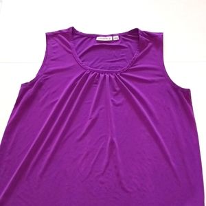 Susan Graver purple sleeveless blouse size med